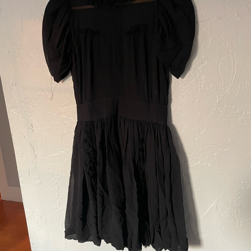 Fendi Black Whimsigoth Dark Academia Witchy Goth Romantic Romantasy Bubble Dress - Picture 3 of 15